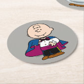 Dessous-de-verre Rond En Papier cacahuètes | Count Charlie Brown (Incliné)