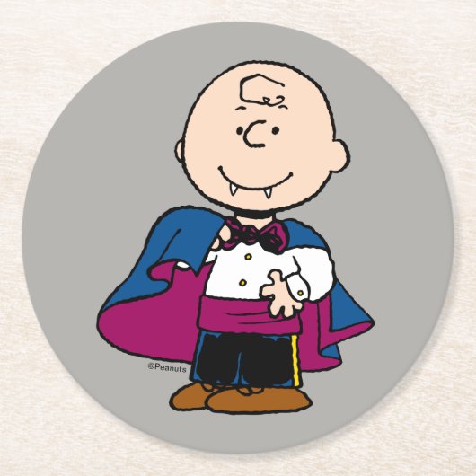 Dessous-de-verre Rond En Papier cacahuètes | Count Charlie Brown (Devant)