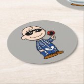 Dessous-de-verre Rond En Papier cacahuètes | Skeleton Charlie Brown (Incliné)