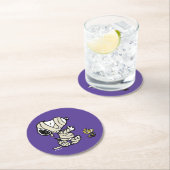 Dessous-de-verre Rond En Papier cacahuètes | Snoopy et Woodstock Mummies (En situation)