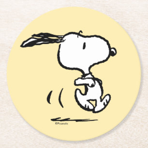 Dessous-de-verre Rond En Papier cacahuètes Snoopy Running