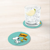 Dessous-de-verre Rond En Papier cacahuètes | Snoopy & Woodstock (En situation)