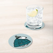 Dessous-de-verre Rond En Papier cacahuètes | Veste Snoopy Winter Puffer (En situation)