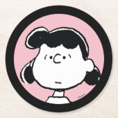 Dessous-de-verre Rond En Papier cacahuètes | Visages de Lucy (Devant)