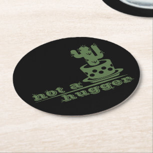 Dessous-de-verre Rond En Papier Cactus Pas un gros cactus drôle dire