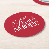 Dessous-de-verre Rond En Papier Cadeau de mariage That's Amore Red script (Incliné)