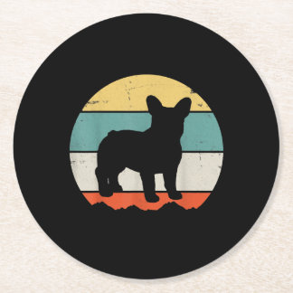 Dessous-de-verre Rond En Papier Cadeau vintage Retro Bulldog pour chien papa chien