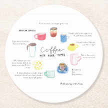 Café avec neuf types d'endagramme Dessous de verre