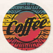 Dessous-de-verre Rond En Papier Café sunset rétro (Devant)