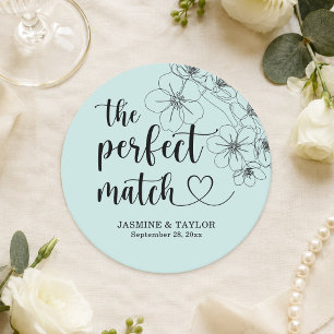 Dessous-de-verre Rond En Papier Calligraphie élégante Parfait Mariage