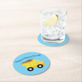 Dessous-de-verre Rond En Papier Camions fête d'anniversaire (En situation)