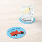 Dessous-de-verre Rond En Papier Camions fête d'anniversaire (En situation)