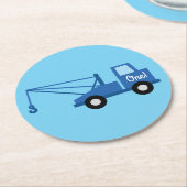 Dessous-de-verre Rond En Papier Camions fête d'anniversaire (Incliné)