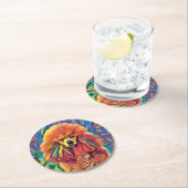 Dessous-de-verre Rond En Papier Caniche en verre souillé (En situation)