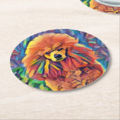 Dessous-de-verre Rond En Papier Caniche en verre souillé (Incliné)