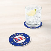Dessous-de-verre Rond En Papier Canton Ohio (En situation)