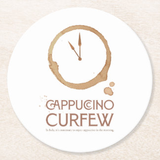 Dessous-de-verre Rond En Papier Cappuccino Curfew – Italian Coffee Culture Coaster
