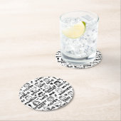 Dessous-de-verre Rond En Papier Caractères arachide Motif Graffiti (En situation)