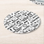 Dessous-de-verre Rond En Papier Caractères arachide Motif Graffiti (Incliné)