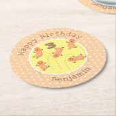 Dessous-de-verre Rond En Papier Caricature de cacahuètes joyeux sautillant (Incliné)