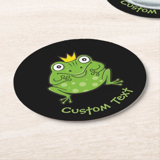 Dessous-de-verre Rond En Papier Caricature de grenouille (Incliné)