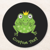 Dessous-de-verre Rond En Papier Caricature de grenouille (Devant)