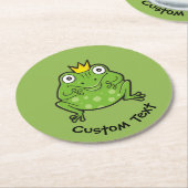 Dessous-de-verre Rond En Papier Caricature de grenouille (Incliné)