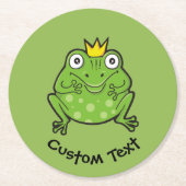 Dessous-de-verre Rond En Papier Caricature de grenouille (Devant)