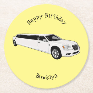 Dessous-de-verre Rond En Papier Caricature limousine