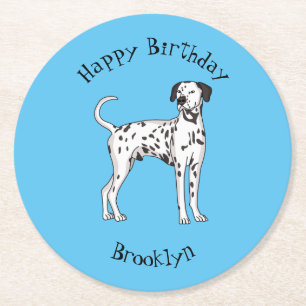 Dessous-de-verre Rond En Papier Caricature pour chien dalmate