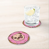 Dessous-de-verre Rond En Papier Carlin à Donut (En situation)