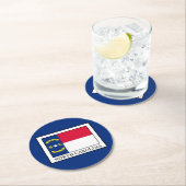 Dessous-de-verre Rond En Papier Caroline du Nord (En situation)