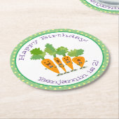 Dessous-de-verre Rond En Papier Carottes jolies illustration (Incliné)