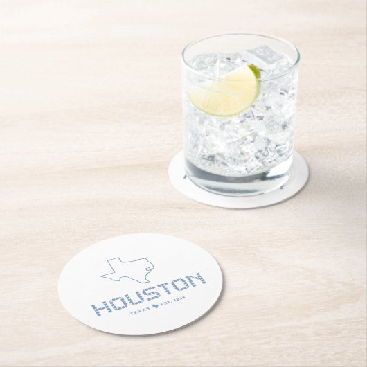 Dessous-de-verre Rond En Papier Carrelage Houston & Texas, Carrelage bleu, Houston (En situation)