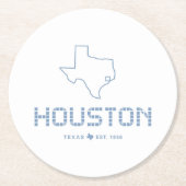 Dessous-de-verre Rond En Papier Carrelage Houston & Texas, Carrelage bleu, Houston (Devant)