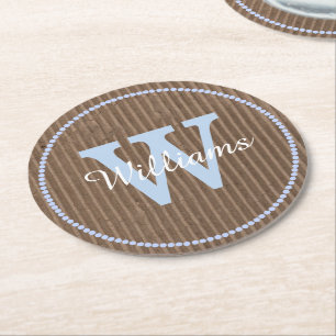 Dessous-de-verre Rond En Papier Carton ondulé Look Dessous de verre papier personn