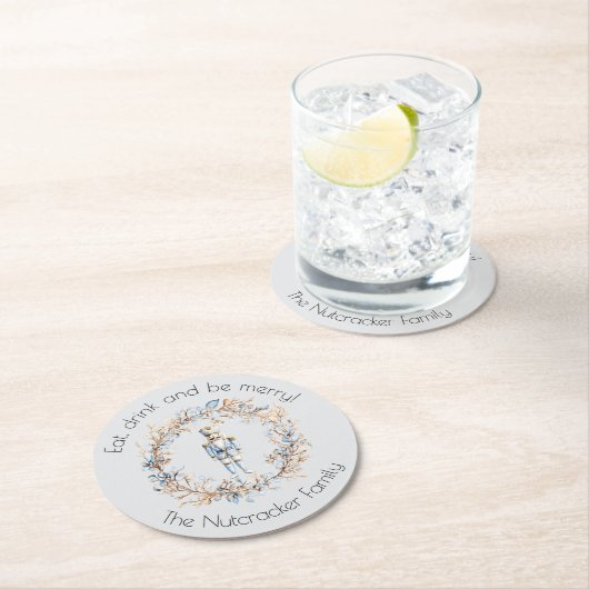 Dessous-de-verre Rond En Papier Casse-noisette Ballet couronne de Noël (En situation)