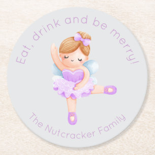 Dessous-de-verre Rond En Papier Casse-noisette Ballet Sucre Plum Fée