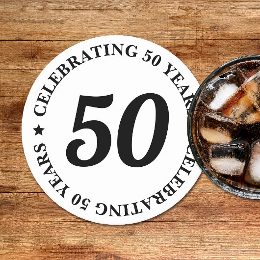 Dessous-de-verre Rond En Papier Célébration de 50 ans Cinquante-cinquième annivers