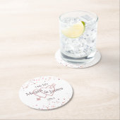 Dessous-de-verre Rond En Papier Cercles Confetti Roses (En situation)