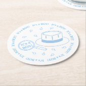 Dessous-de-verre Rond En Papier C'est un garçon ! faire-part (Incliné)