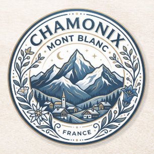 Dessous-de-verre Rond En Papier Chamonix-Mont-Blanc France