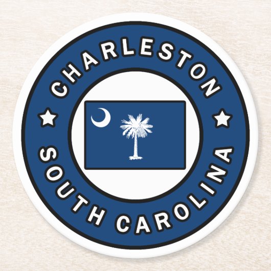 Dessous-de-verre Rond En Papier Charleston Caroline du Sud (Devant)