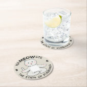 Dessous-de-verre Rond En Papier Chat de Yoga - Nameowste (En situation)