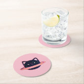 Dessous-de-verre Rond En Papier Chat Planète (En situation)