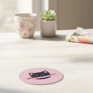 Dessous-de-verre Rond En Papier Chat Planète