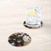 Dessous-de-verre Rond En Papier Chatons de smoking (En situation)
