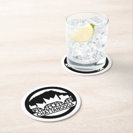 Dessous-de-verre Rond En Papier Chattanooga Tennessee (En situation)
