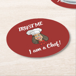 Dessous-de-verre Rond En Papier Chef femme