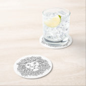 Dessous-de-verre Rond En Papier Chef inspiré de lion (En situation)